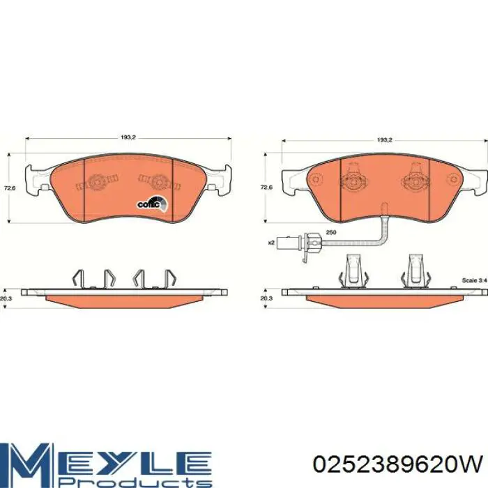 Купить 0252389620PD Meyle Колодки тормозные