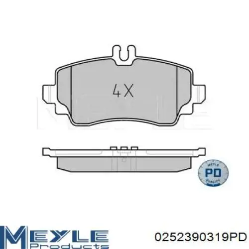 Передние тормозные колодки 0252390319PD Meyle