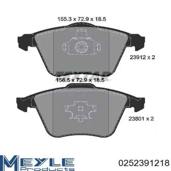 Купить 0252391218 Meyle Колодки тормозные