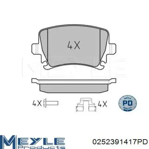 0252391417PD Meyle Колодки тормозные дисковые комплект