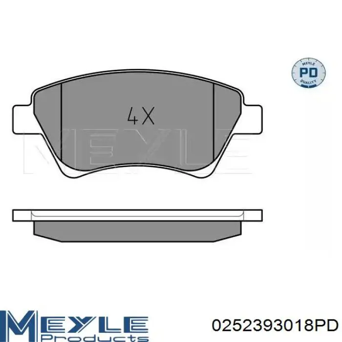 Передние тормозные колодки 0252393018PD Meyle