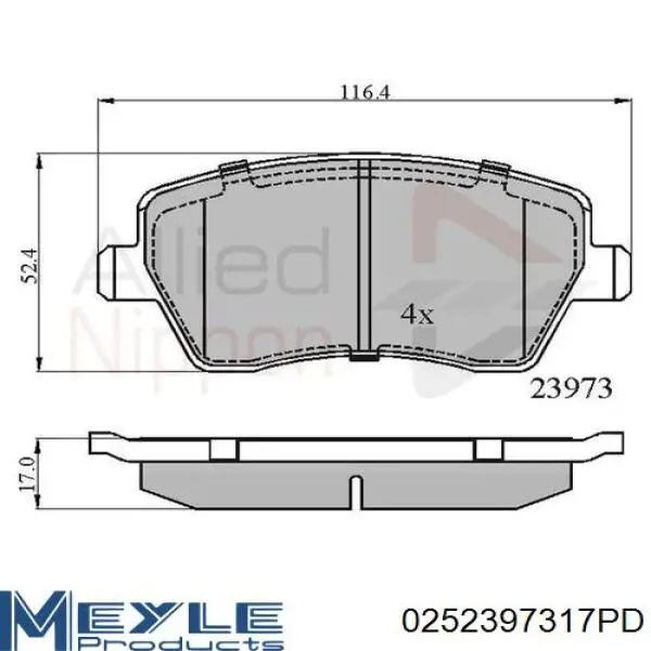 Колодки Renault (RVI) 410601817R цена, от 21.98 USD