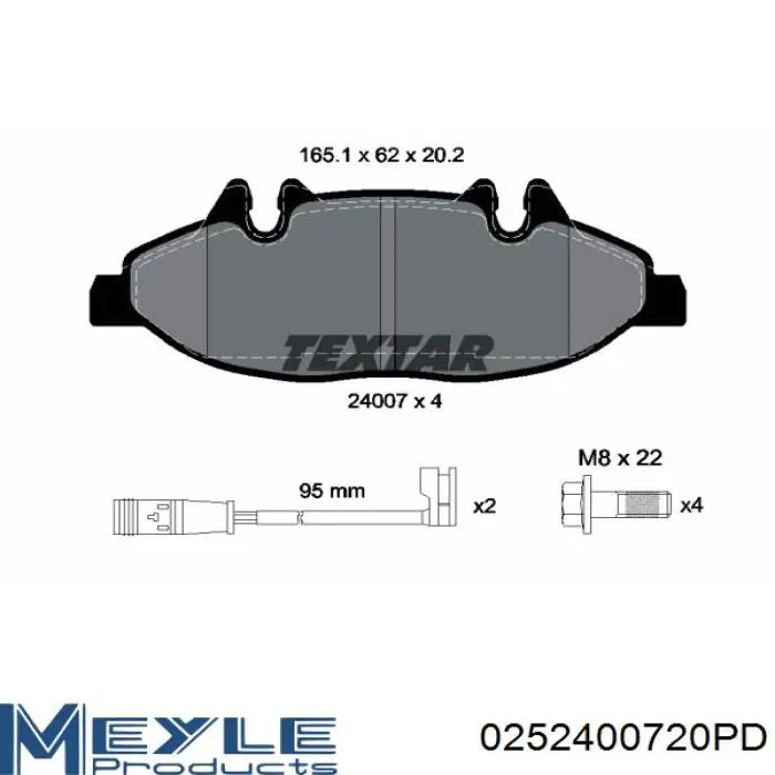 Купить 0252400720PD Meyle Колодки тормозные