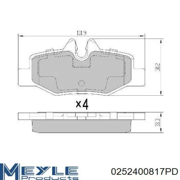 Задние тормозные колодки 14211010 Mercedes