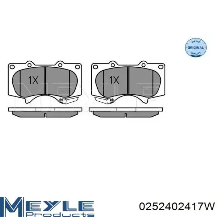 Передние тормозные колодки 0252402417W Meyle