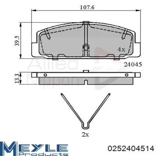 Задние тормозные колодки KD3791 Asimco