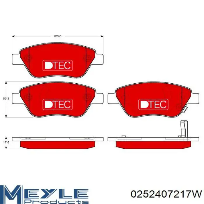 Колодки Meyle 0252407217W цена, от 697.62 UAH