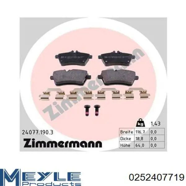 Купить B111046 Denckermann Колодки тормозные