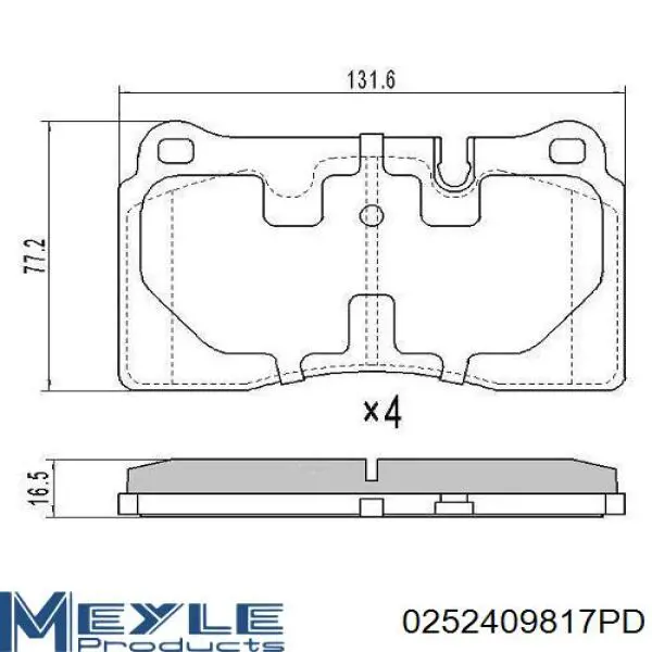 Купить 0252409817PD Meyle Колодки тормозные