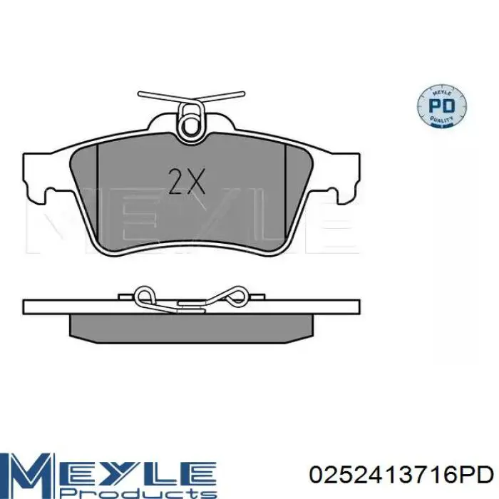 Задние тормозные колодки 0252413716PD Meyle