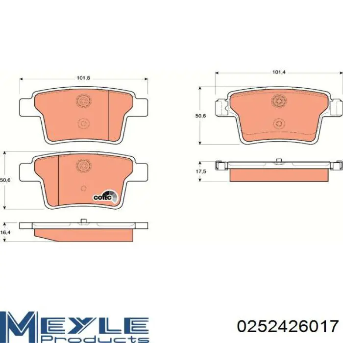 Колодки дисковые  Meyle 0252426017 цена, от 16.80 USD