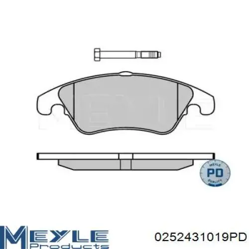 Передние тормозные колодки 0252431019PD Meyle