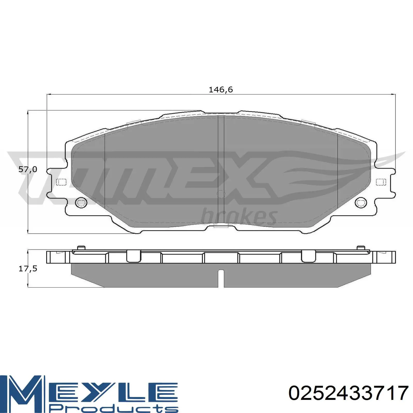 Купить 0252433717 Meyle Колодки тормозные