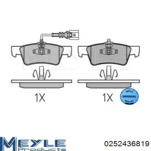 Задние тормозные колодки 0252436819 Meyle