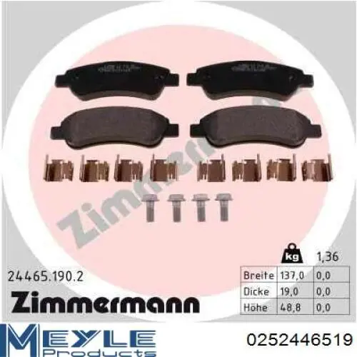 Sapatas do freio traseiras de disco RD24465STD Rider