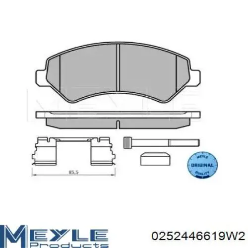 Колодки Meyle 0252446619W2 цена, от 51.19 USD
