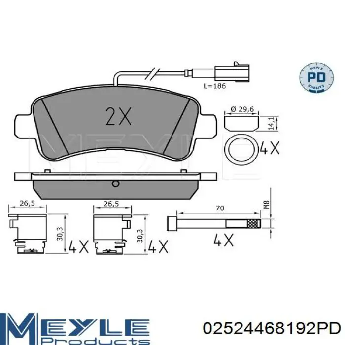 Купить 02524468192PD Meyle Колодки тормозные