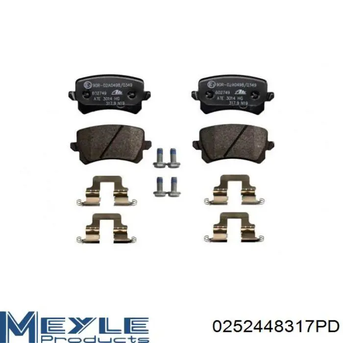 Задние дисковые колодки Meyle 0252448317PD