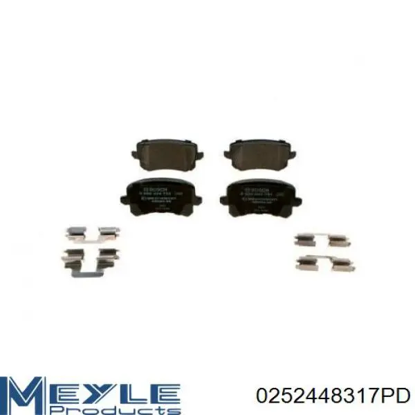 Купить 0252448317PD Meyle Колодки тормозные задние, дисковые