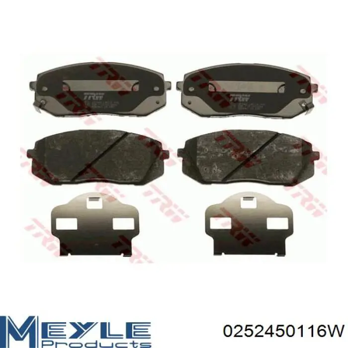 Передние тормозные колодки 0252450116W Meyle