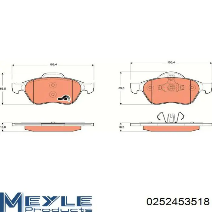 Передние тормозные колодки LPR05P898 LPR