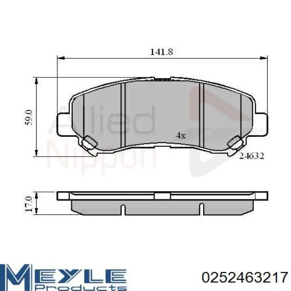 Передние тормозные колодки KD1744 Asimco
