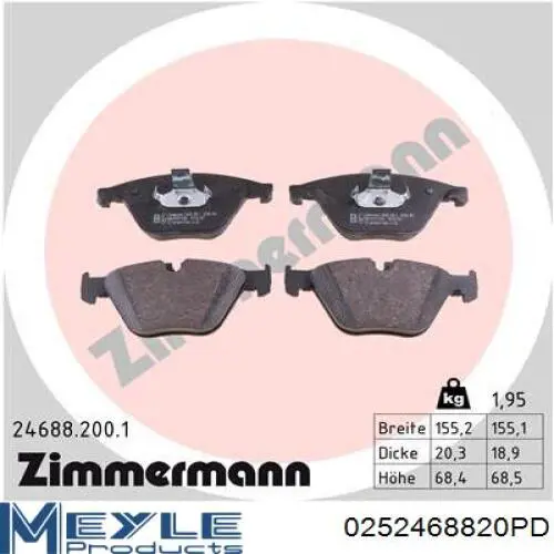 Купить 0252468820PD Meyle Колодки тормозные