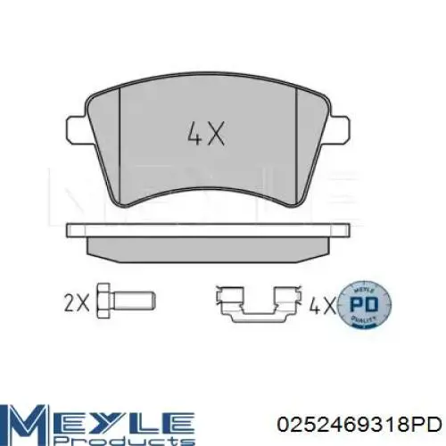 0252469318PD Meyle Колодки передние