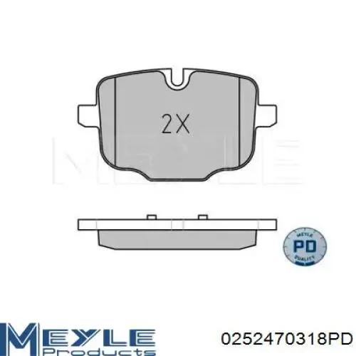0252470318PD Meyle sapatas do freio traseiras de disco
