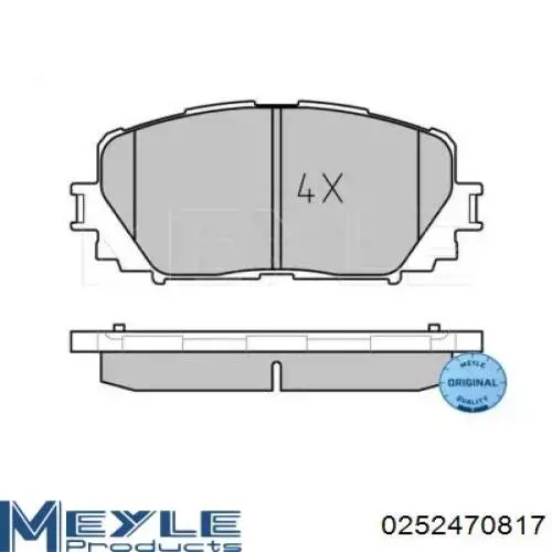 Передние тормозные колодки 0252470817 Meyle