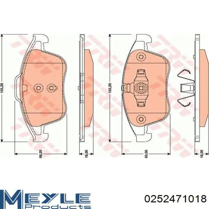 Передние тормозные колодки 8660000782 Renault (RVI)