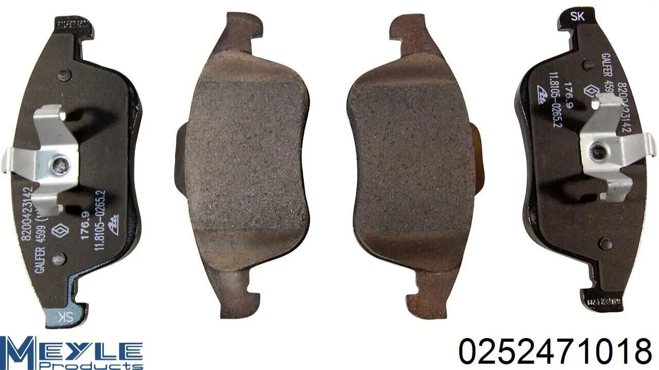0252471018 Meyle Колодки передние