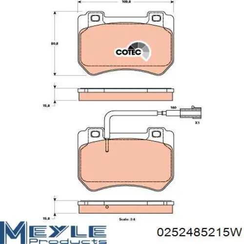 Колодки Meyle 0252485215W цена, от 35.50 USD