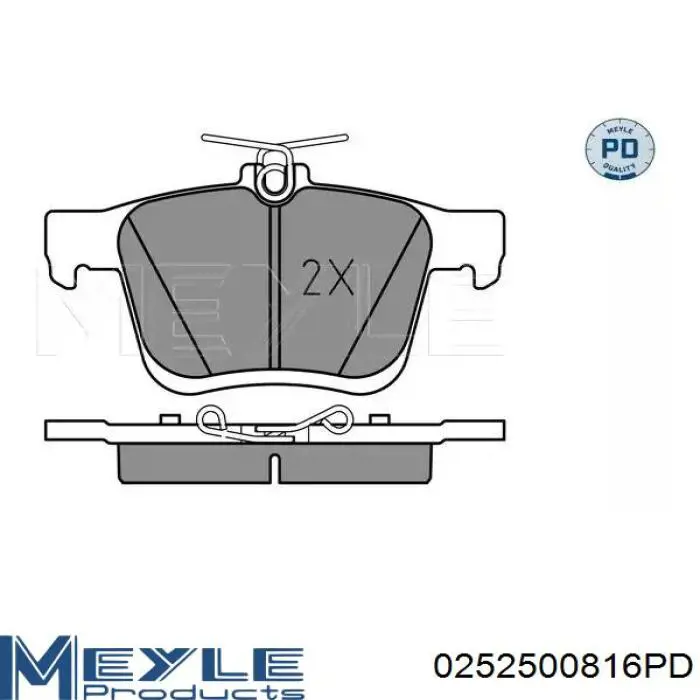 Задние тормозные колодки 0252500816PD Meyle