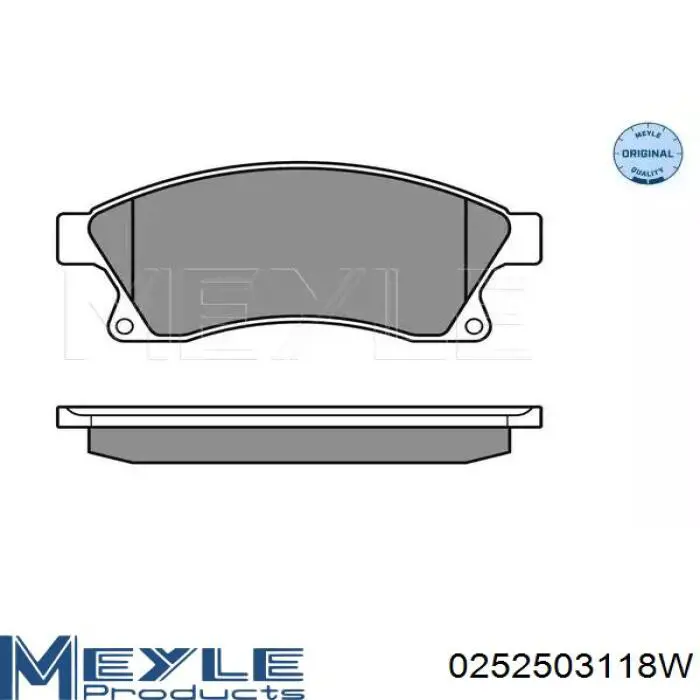 Передние тормозные колодки 0252503118W Meyle