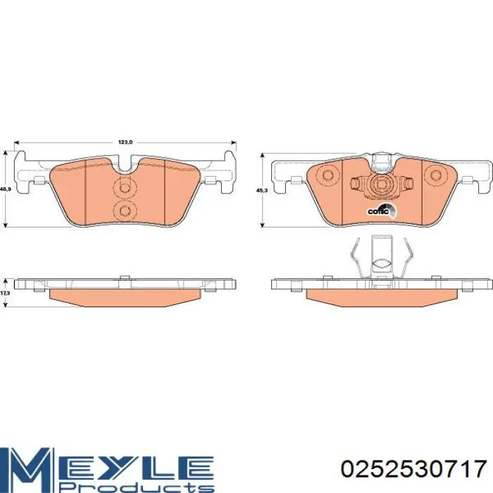 Колодки дисковые  Meyle 0252530717 цена, от 28.88 USD