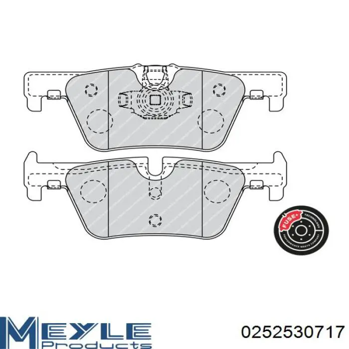 Задние тормозные колодки 0252530717 Meyle
