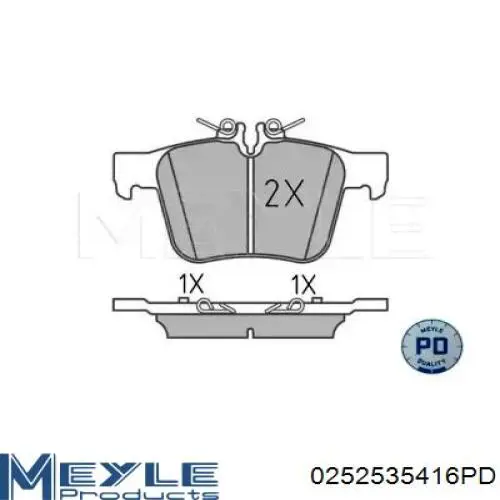 Задние тормозные колодки 0252535416PD Meyle