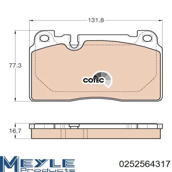 Купить 0252564317 Meyle Колодки тормозные