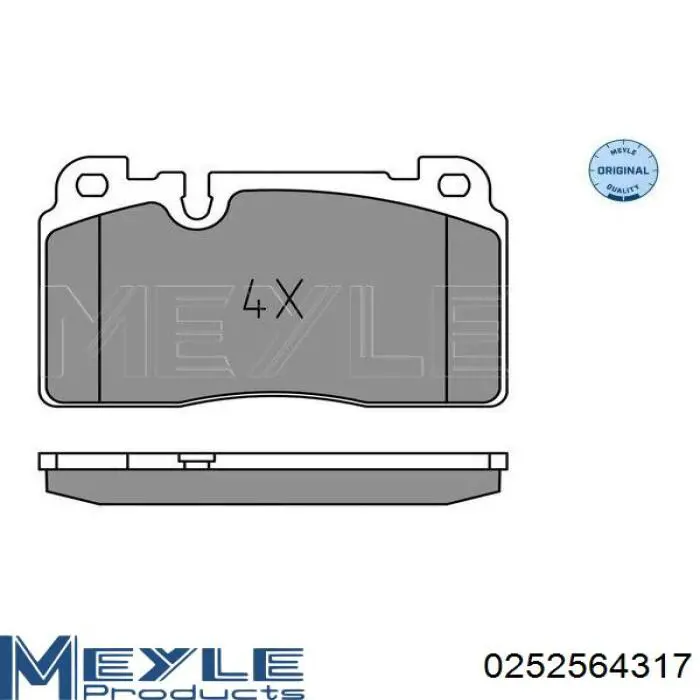 Передние тормозные колодки 0252564317 Meyle