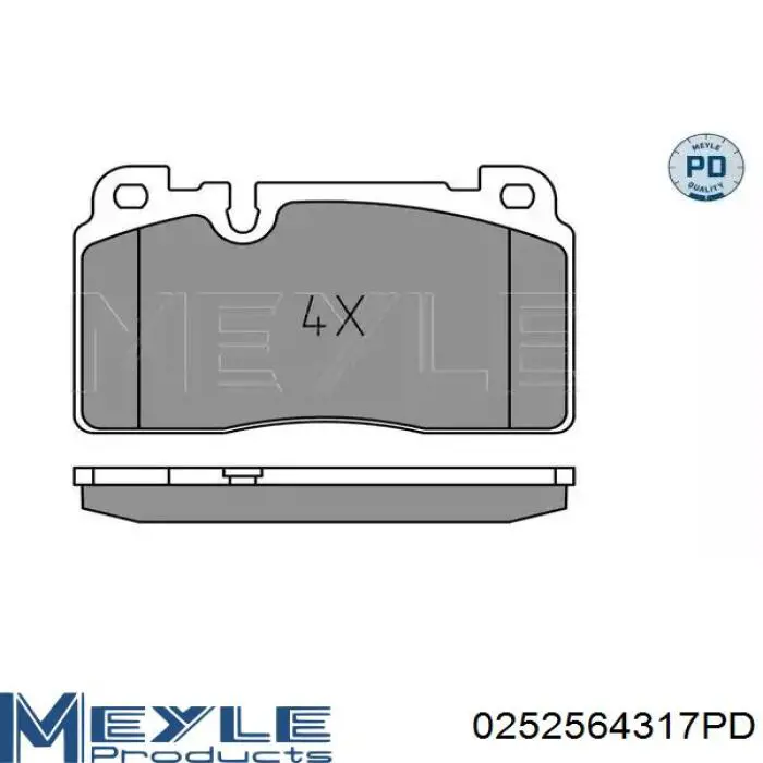 Передние тормозные колодки 0252564317PD Meyle