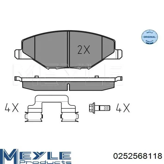 0252568118 Meyle Колодки передние