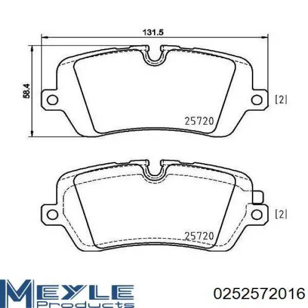 Купить 0252572016 Meyle Колодки тормозные задние, дисковые