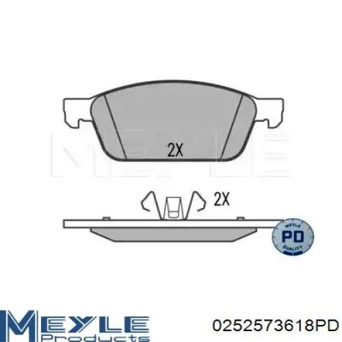 Передние тормозные колодки 0252573618PD Meyle
