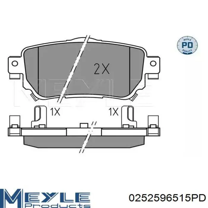 Задние тормозные колодки 0252596515PD Meyle