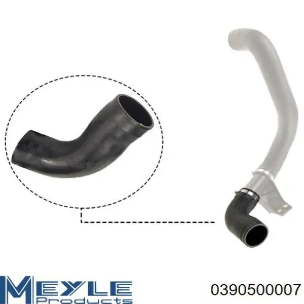 Tubo flexible de aire de sobrealimentación izquierdo 0390500007 Meyle