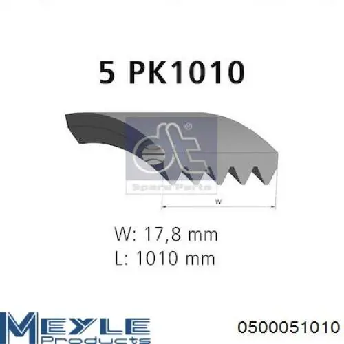 Ремень генератора 5PK1010 Bando