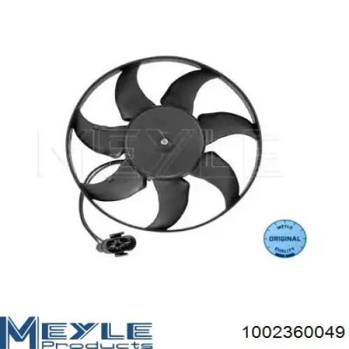 1002360049 Meyle электровентилятор охлаждения в сборе (мотор+крыльчатка)