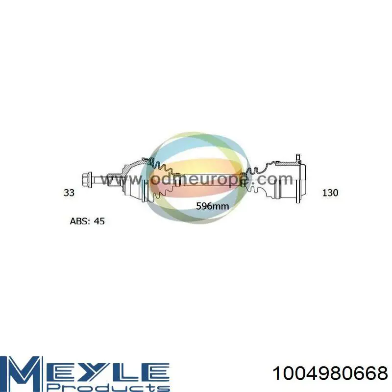 Привод передний левый Meyle 1004980668 цена, от 115.00 USD
