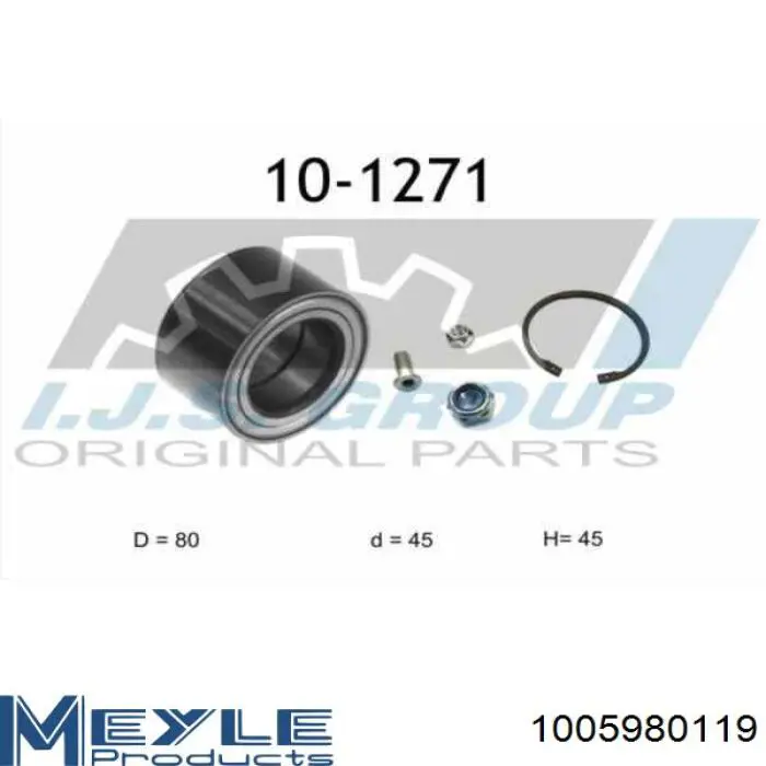 Купить 1005980119 Meyle Подшипник задней ступицы